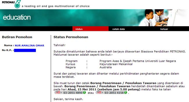 Petronas scholarship